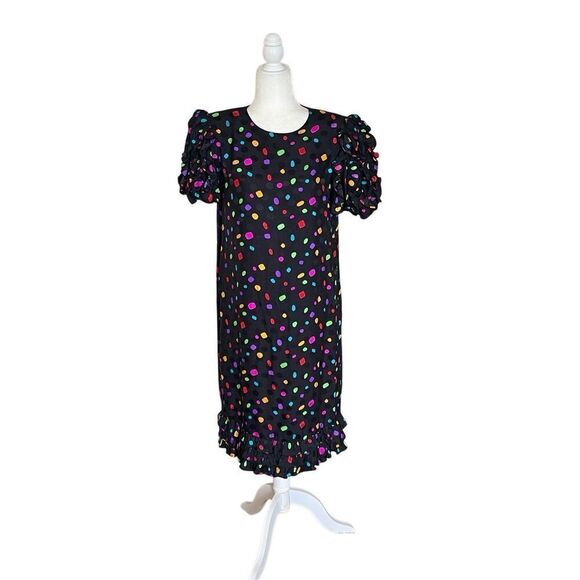 Vintage Maggy London by Jeannene Booher 100% Silk Polka Dot Dress – Size 10 – Ru - Picture 1 of 5